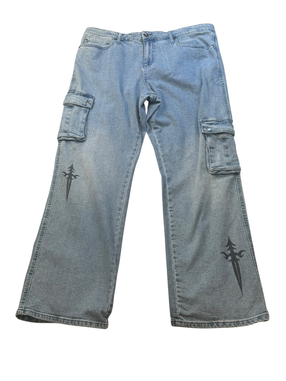 Hot Topic Light Blue Denim Jeans Goth Size 38 x 32 Mens Cotton